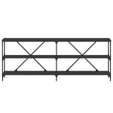 Console Table Black 200x30x75 cm Engineered Wood and Iron 832858