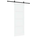 Sliding Door White and Black 83 x 232 cm Solid Pine Wood 3445401