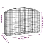 Arched Gabion Basket 200x50x120/140 cm Galvanised Iron 153476