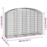 Arched Gabion Basket 200x50x120/140 cm Galvanised Iron 153476