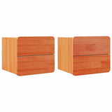 Bedside Table 2 pcs Brown 39 x 34 x 33 cm Solid pinewood 873510