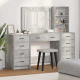 Dressing Table with Drawer 3 pcs Concrete Grey Engineered Wood 3334212