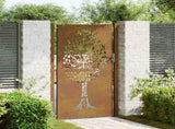 Garden Gate 100x175 cm Corten Steel Tree Design 153218