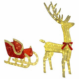 Reindeer Pull Sleigh Warm white 151 x 28 x 128.5 cm Fabric 42019082