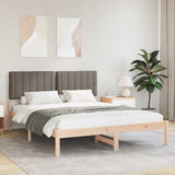 Bed Frame with Upholstered Headboard Taupe 150 x 200 cm 878042