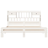 Bookcase Bed without Mattress White 180x200 cm Super King Solid Wood Pine 3308874