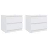 Bed Cabinets 2 pcs White 50x39x43.5 cm Engineered Wood 806194
