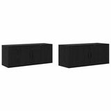 Wall-mounted TV Cabinet Set 2 pcs Black Oak 100 x 34.5 x 40 cm 3415605