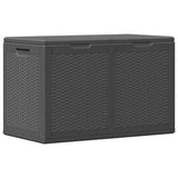 Garden Storage Box 180L Black PP Rattan 151228