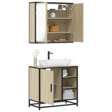 2 Piece Bathroom Furniture Set Sonoma Oak Engineered Wood 3300906