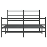 Metal Bed Frame without Mattress with Footboard Black 135x190cm 355382