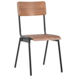 Dining Chairs 2 pcs Brown Solid Plywood Steel 280084