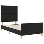 ZNTS Bed Frame Black 100x200 cm Fabric 3344783