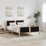 Bed frame Brown and black 135 x 190 cm Solid pine wood 878481