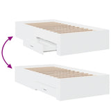 Bed Frame White Engineered wood Single Bed Frame Rectangular 3280433