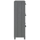 Shoe Cabinet HAMAR Dark Grey 59.5x35x117 cm Solid Wood Pine 340514