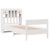 Bookcase Bed without Mattress White 90x190 cm Single Solid Wood Pine 3323048