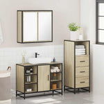 ZNTS 3 Piece Bathroom Furniture Set Sonoma Oak Engineered Wood 3301031