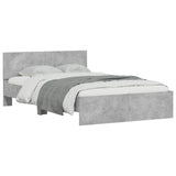 Bed Frame Concrete Grey Engineered Wood Double Bed Frame 3207626