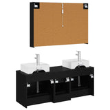 Bathroom Furniture Set 4 pcs Black Oak 3406824