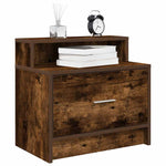 ZNTS Bedside Cabinets with Drawer 2 pcs Smoked Oak 51x31x47 cm 858677