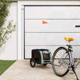 Pet Bike Trailer Grey and Black Oxford Fabric and Iron 93825