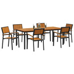Garden Dining Set 7 pcs Black and brown 200 x 90 x 75 cm 3284419