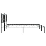 Metal Bed Frame without Mattress with Headboard Black 183x213cm 376329