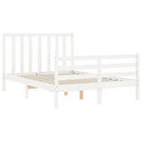 Bed Frame without Mattress White 140x200 cm Solid Wood Pine 3193792