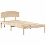 Bed Frame with Headboard Natural 90 x 200 cm Solid Pine Wood 872080