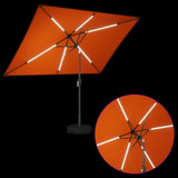 Garden Parasol with LED Lights and Base 200 x 300 cm Polyester 42036243