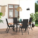 ZNTS 5 Piece Garden Dining Set Black and Brown 3060083