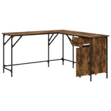Desk Smoked Oak 141x141x75 cm Engineered Wood 837599