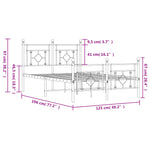 Metal Bed Frame without Mattress with Footboard White 120x190cm 374403