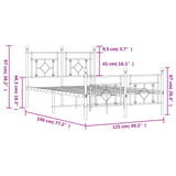 Metal Bed Frame without Mattress with Footboard White 120x190cm 374403