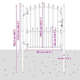Fence Gate with Spikes Grey 125 x 100 cm Powder-coated steel 42009018