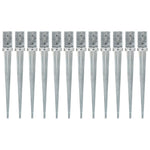 ZNTS Ground Spikes 12 pcs Silver 8x8x76 cm Galvanised Steel 145409