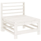 7 Piece Garden Lounge Set White Solid Wood Pine 3186397