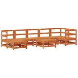Garden Lounge Set 8 pcs Wax Brown Solid Pine Wood 3418102