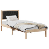 Bed Frame with Headboard Black 90 x 200 cm Solid Pine Wood 878216