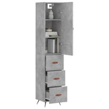 Highboard Concrete Grey 34.5x34x180 cm Engineered Wood 3198829