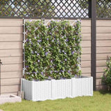 Garden Planter 3 pcs White 120 x 40 x 143 cm Plastic 42002908