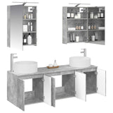 Bathroom Cabinet Set 5 pcs Concrete Grey Engineered Wood 3406554