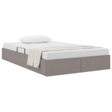 Storage Bed with Mattress Taupe 120 x 200 cm Fabric 3370007
