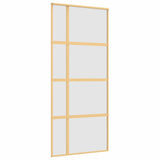 Sliding Door Gold 90x205 cm Frosted ESG Glass and Aluminium 155194