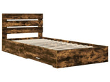 Bed Frame Smoked Oak Engineered Wood 3412016