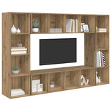 TV Cabinet Set 4 pcs Brown 37 x 37 x 142.5 cm Engineered Wood 3393545