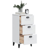 ZNTS Bedside Cabinet VIKEN White Solid Wood Pine 374917