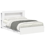 Bed Frame with Storage White 150 x 200 cm Engineered Wood 3434057
