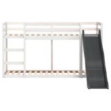 Bunk Bed with Slide&Ladder without Mattress White 80x200 cm 3284240